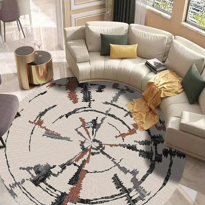 Multicolor Bedroom Rug Polyester Modernism Abstract Rug Washable Pet-Friendly Rug | Bowlift