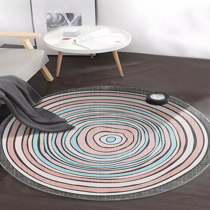 Multicolor Bedroom Rug Polyester Modernism Abstract Rug Washable Pet-Friendly Rug | Bowlift