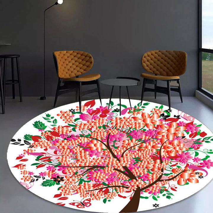BowLift | Unique Flower Pattern Carpet Pink and Orange Child's Carpet Polyester Pet Friendly Washable Non-Slip Back Carpet for the Children's Room