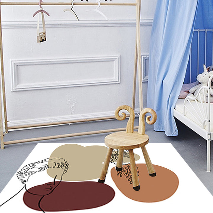 BowLift | Modern character pattern carpet with leaf brown and yellow polyester carpet washable pet-friendly carpet for the bedroom