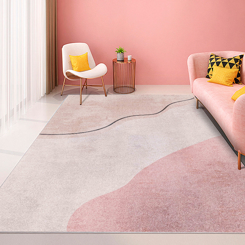 Scandinavian color-block abstract living room rug polyester novelty abstract rug washable pet-friendly rug | Bowlift