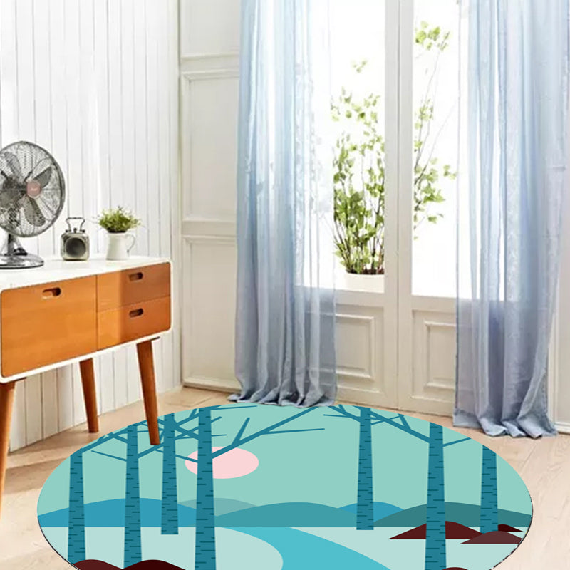 BowLift | Kids Road Pattern Rug Yellow and Blue Polyester Carpet Washable Pet Friendly Non-Slip Rug for Children's Room