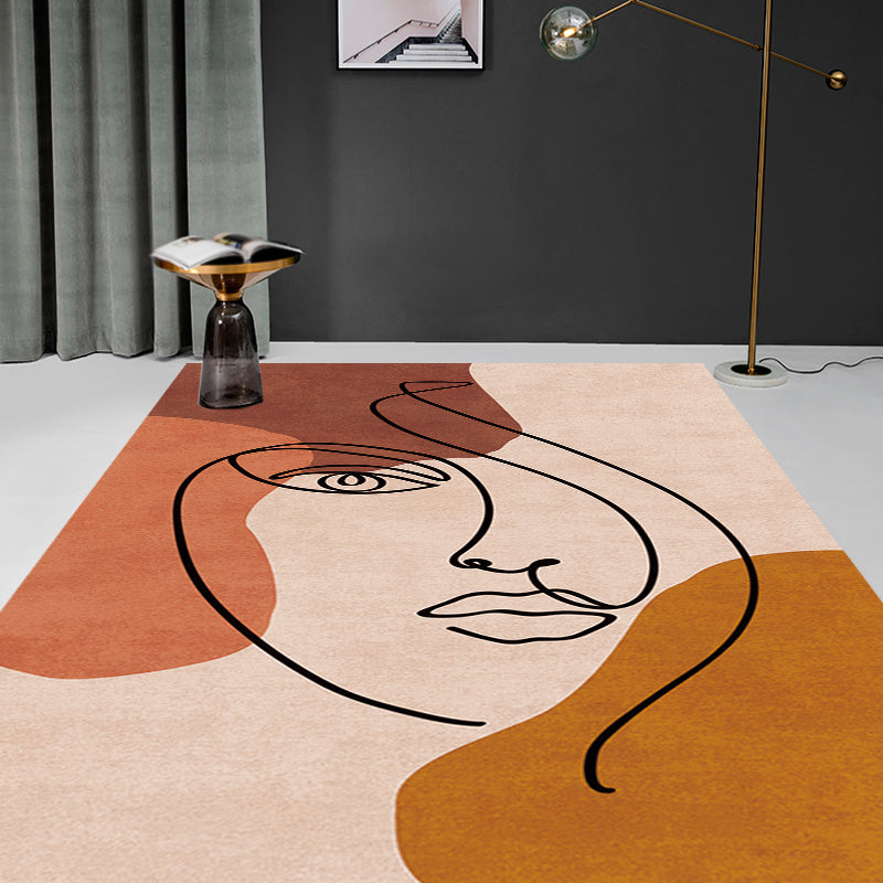 BowLift | Multicolor Living Room Carpet Nordic Character Pattern Carpet Polyester Washable Pet Friendly Area Rug