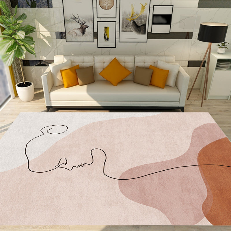 BowLift | Multicolor Living Room Carpet Nordic Character Pattern Carpet Polyester Washable Pet Friendly Area Rug