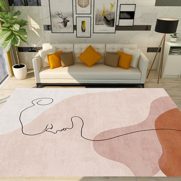 BowLift | Multicolor Living Room Carpet Nordic Character Pattern Carpet Polyester Washable Pet Friendly Area Rug