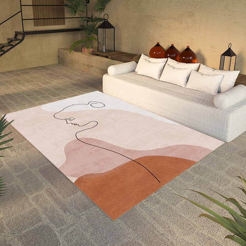 BowLift | Multicolor Living Room Carpet Nordic Character Pattern Carpet Polyester Washable Pet Friendly Area Rug