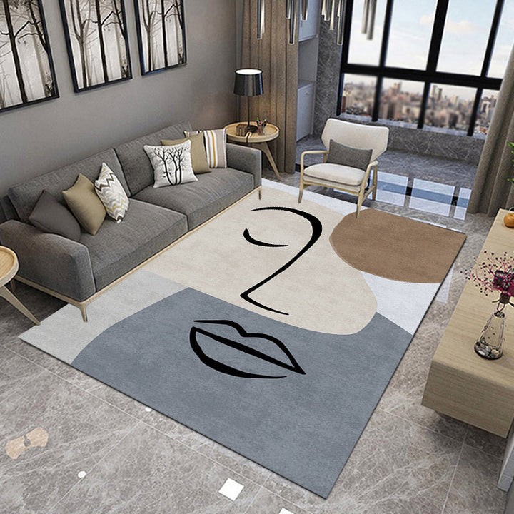 BowLift | Multicolor Living Room Carpet Nordic Character Pattern Carpet Polyester Washable Pet Friendly Area Rug