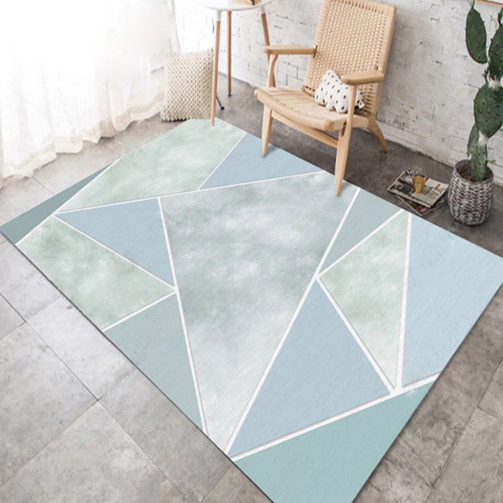 BowLift | Color Block Geometric Living Room Rug Polyester Novelty Abstract Rug Washable Pet Friendly Carpet