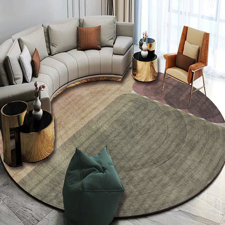 Novelty Concentrated Circles Pattern Carpet Multicolor Polyester Carpet Pet-Friendly Washable Carpet for Living Room | Bowlift