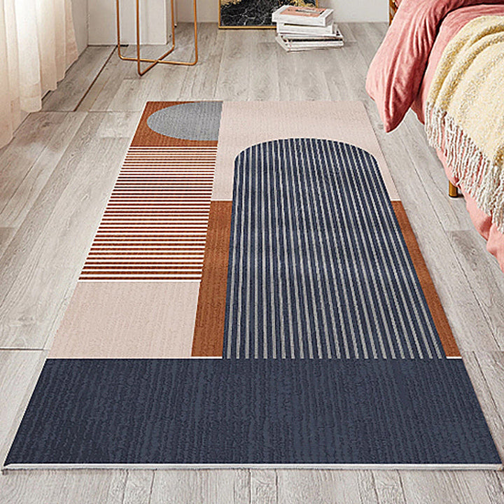 Stylish modern rug multicolored striped carpet washable pet-friendly non-slip rug for the bedroom | Bowlift