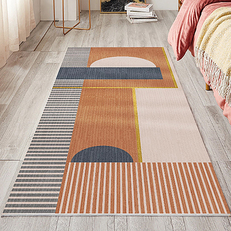 Stylish modern rug multicolored striped carpet washable pet-friendly non-slip rug for the bedroom | Bowlift