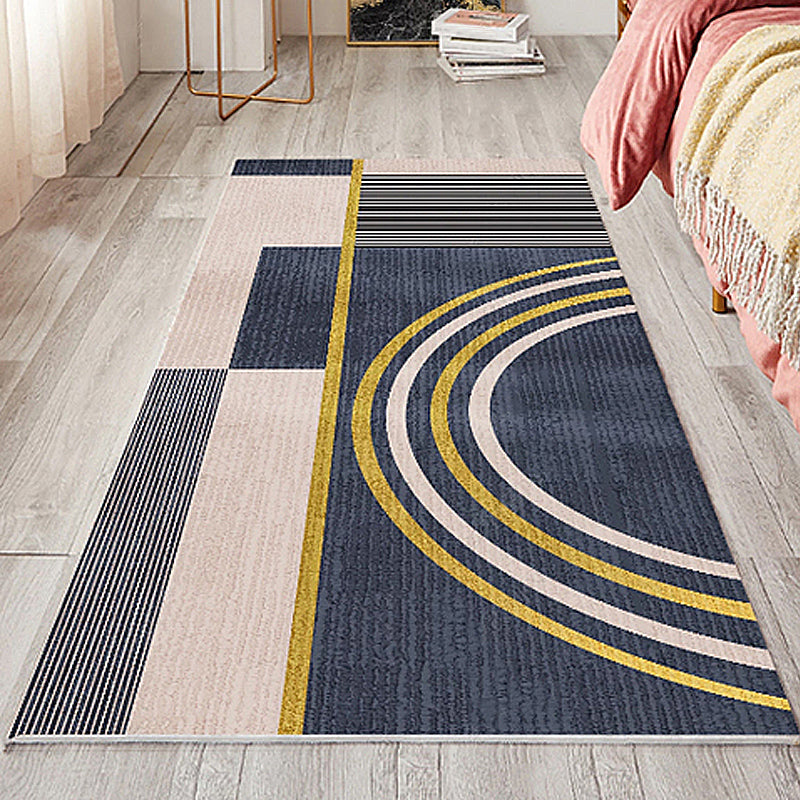 Stylish modern rug multicolored striped carpet washable pet-friendly non-slip rug for the bedroom | Bowlift
