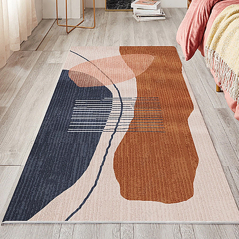Multicolored Striped Pattern Carpet Polyester Novelty Carpet Pet Friendly Washable Carpet for the Living Room | Bowlift