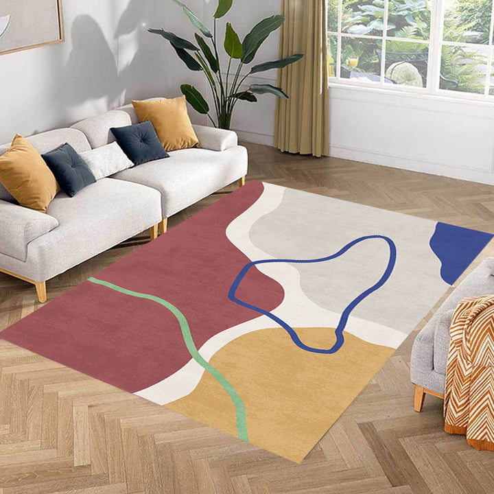 BowLift | Simple Norwegian Carpet Multifunctional Abstract Carpet Washable Pet-Friendly Area Rug for Living Room
