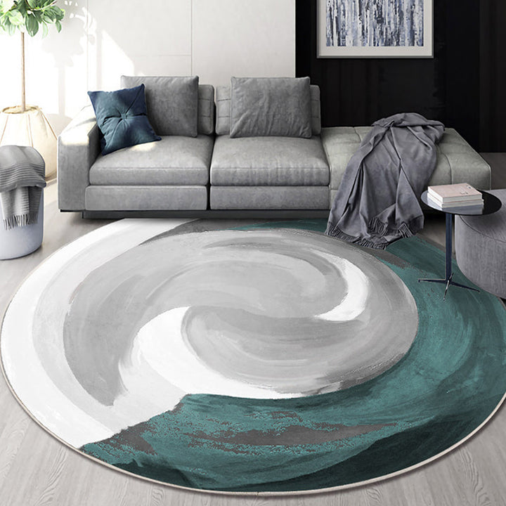 Stylish Pink Multicolor Contemporary Rug Polyester Abstract Watercolor Pattern Rug Non-Slip Pet-Friendly Rug for the Living Room | Bowlift