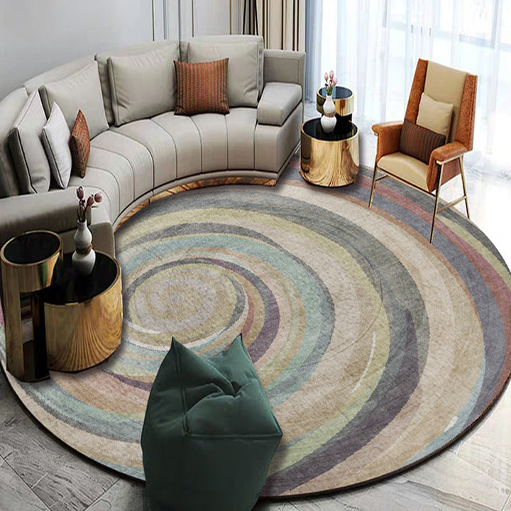Stylish Pink Multicolor Contemporary Rug Polyester Abstract Watercolor Pattern Rug Non-Slip Pet-Friendly Rug for the Living Room | Bowlift