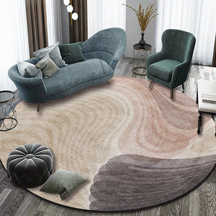 Stylish Pink Multicolor Contemporary Rug Polyester Abstract Watercolor Pattern Rug Non-Slip Pet-Friendly Rug for the Living Room | Bowlift