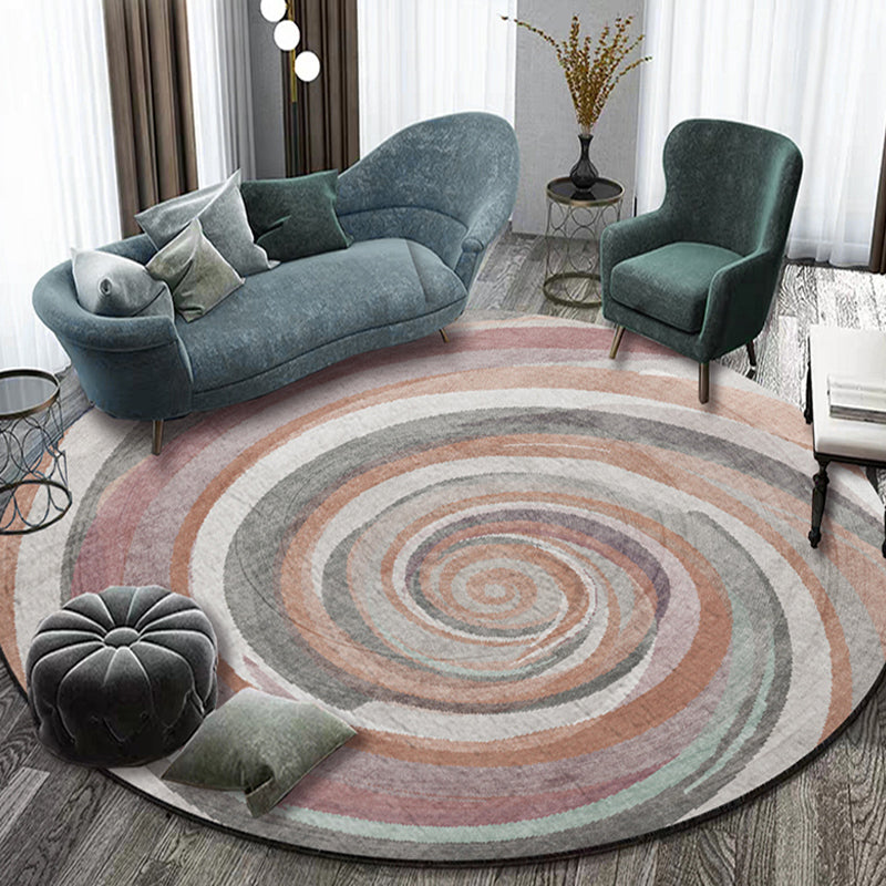 Stylish Pink Multicolor Contemporary Rug Polyester Abstract Watercolor Pattern Rug Non-Slip Pet-Friendly Rug for the Living Room | Bowlift