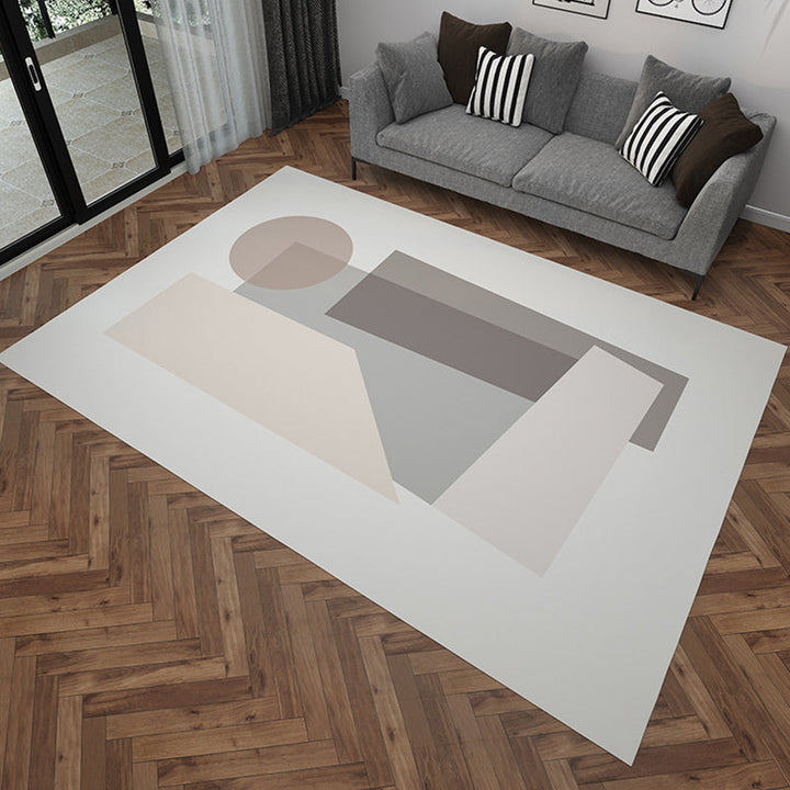 Minimalist Colorblock Rug Pink Flannel Rug Washable Pet-Friendly Non-Slip Area Rug for the Living Room | Bowlift