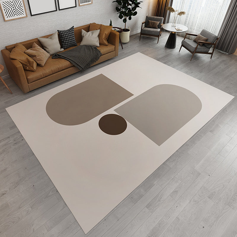 Minimalist Colorblock Rug Pink Flannel Rug Washable Pet-Friendly Non-Slip Area Rug for the Living Room | Bowlift