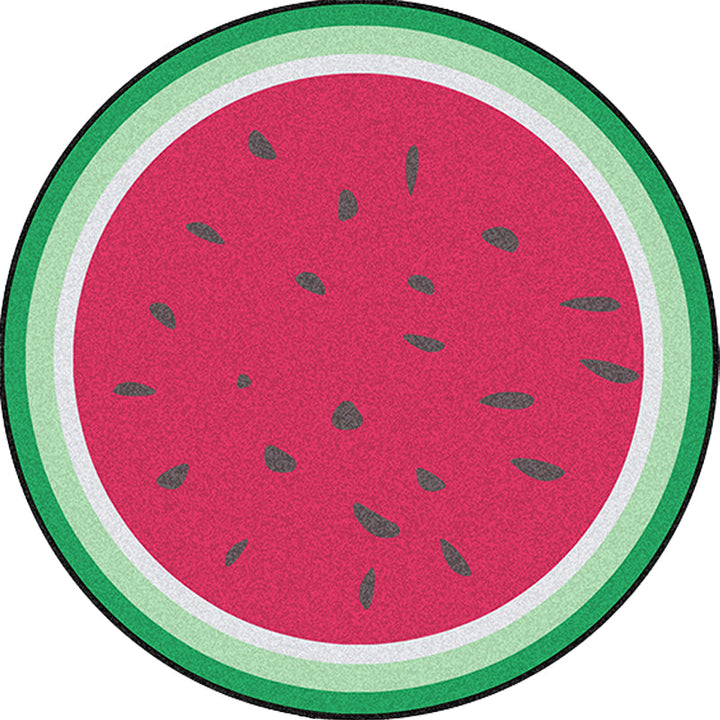 BowLift | Unique Watermelon Pattern Rug Red and Green Kids Rug Polyester Washable Pet Friendly Non-Slip Carpet for Children's Room