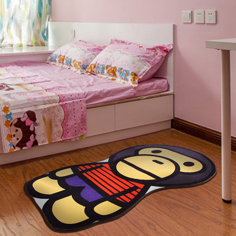 BowLift | Stylish Cartoon Character Pattern Rug Multicolored Kids Rug Polyester Washable Pet-Friendly Non-Slip Rug for the Children's Room