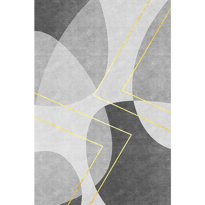 Unique abstract rug blue and gray contemporary rug polyester pet-friendly washable rug for the living room | Bowlift
