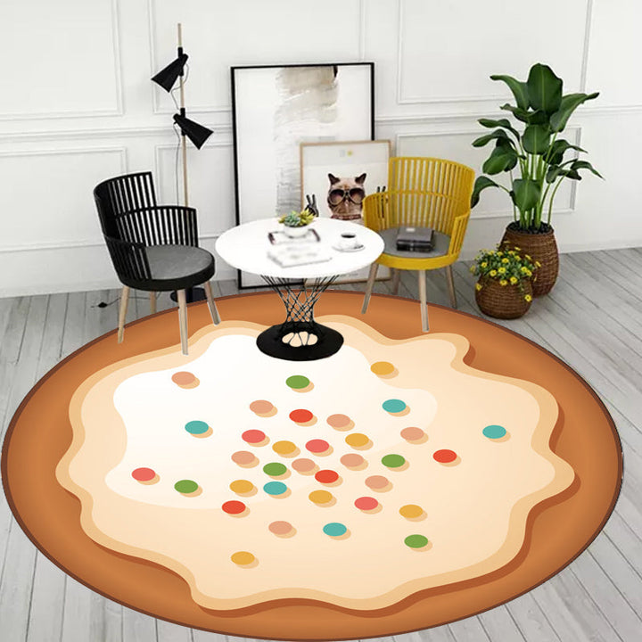 BowLift | Novelty Cake Pattern Rug Brown and Purple Kids Rug Polyester Pet Friendly Washable Area Rug for the Children's Room