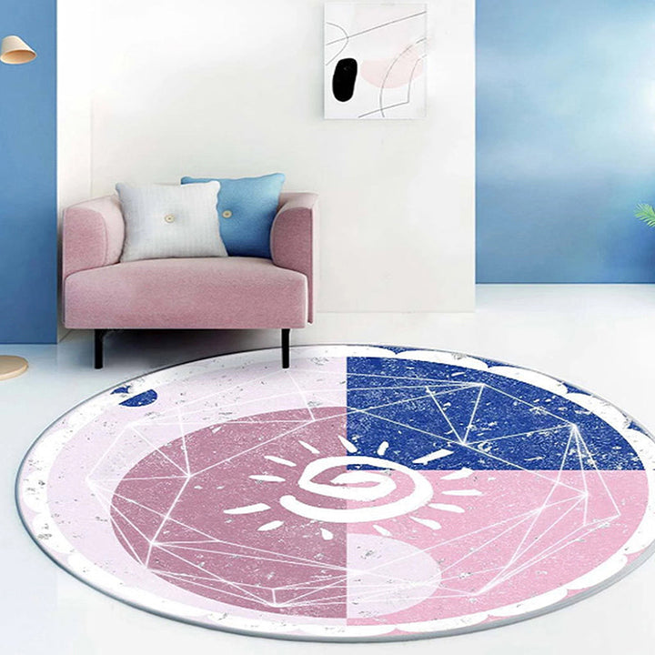 Elegant Modernism Rug Purple Multicolor Abstract Lipstick Pattern Rug Washable Pet-Friendly Rug for the Bedroom | Bowlift
