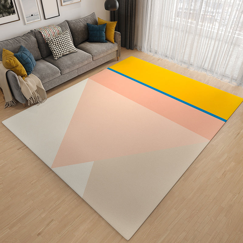 Multicolor Simplicity Rug Flannel Color Block Rug Pet Friendly Washable Anti-Slip Back Rug for Living Room | Bowlift