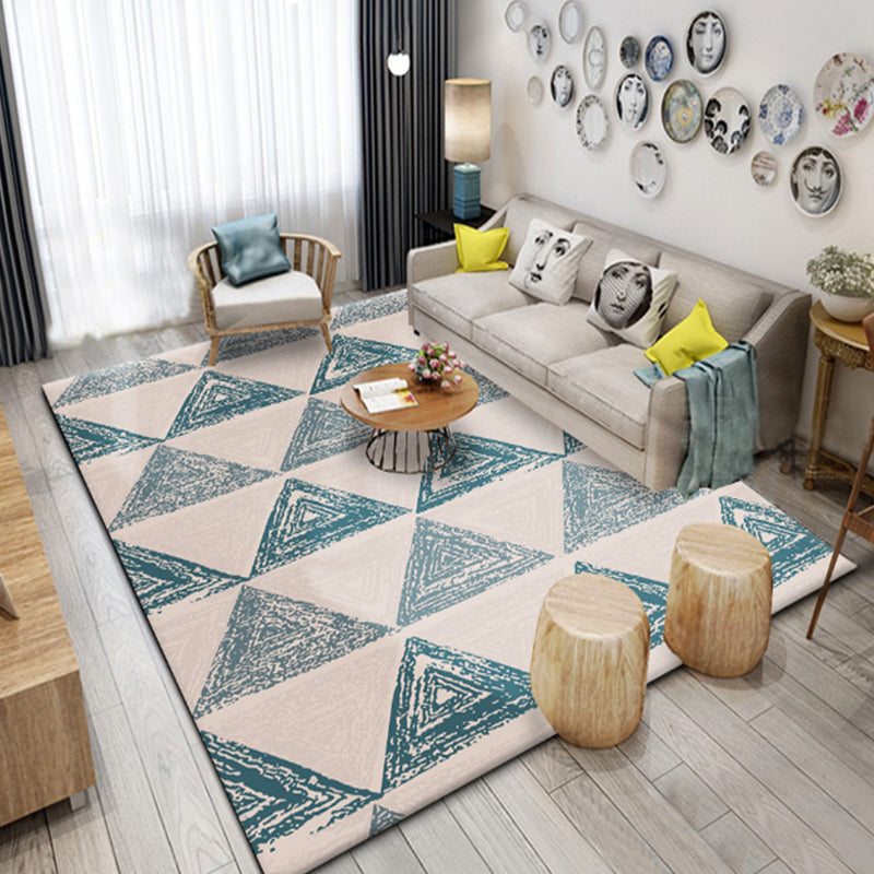 Contemporary Living Room Rug Multicolor Geometric Pattern Rug Polyester Washable Non-Slip Pet-Friendly Area Rug | Bowlift
