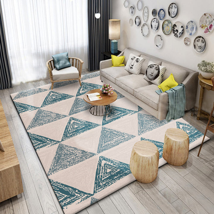 Contemporary Living Room Rug Multicolor Geometric Pattern Rug Polyester Washable Non-Slip Pet-Friendly Area Rug | Bowlift