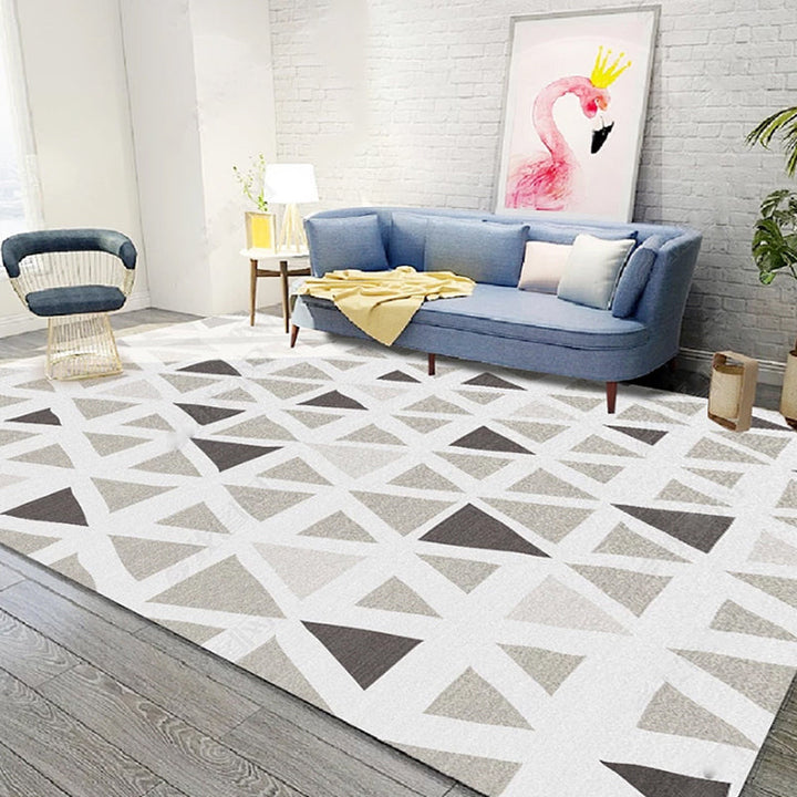 Contemporary Living Room Rug Multicolor Geometric Pattern Rug Polyester Washable Non-Slip Pet-Friendly Area Rug | Bowlift