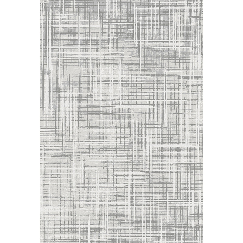 Gray Modernist Carpet Polyester Striped Pattern Carpet Pet-friendly Washable Non-slip Back Carpet for Living Room | Bowlift