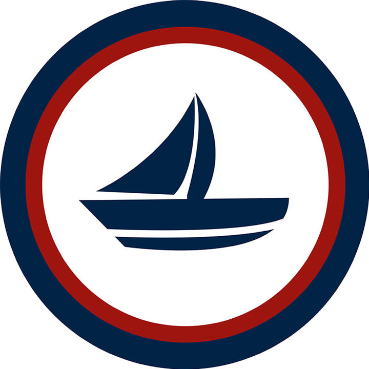BowLift | Unique navigation pattern rug with ship and anchor Blue and White children's rug Polyester Washable Pet-friendly Non-slip rug for children's room