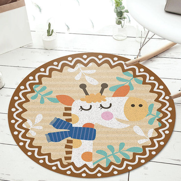 BowLift | Stylish Cartoon Animal Pattern Carpet Green and Blue Kids Carpet Polyester Pet-Friendly Washable Non-Slip Backing Carpet for Children's Room