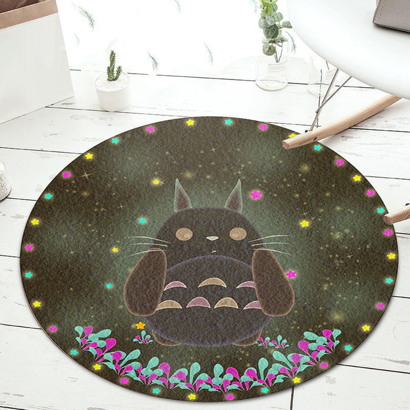 BowLift | Stylish Cartoon Animal Pattern Carpet Green and Blue Kids Carpet Polyester Pet-Friendly Washable Non-Slip Backing Carpet for Children's Room