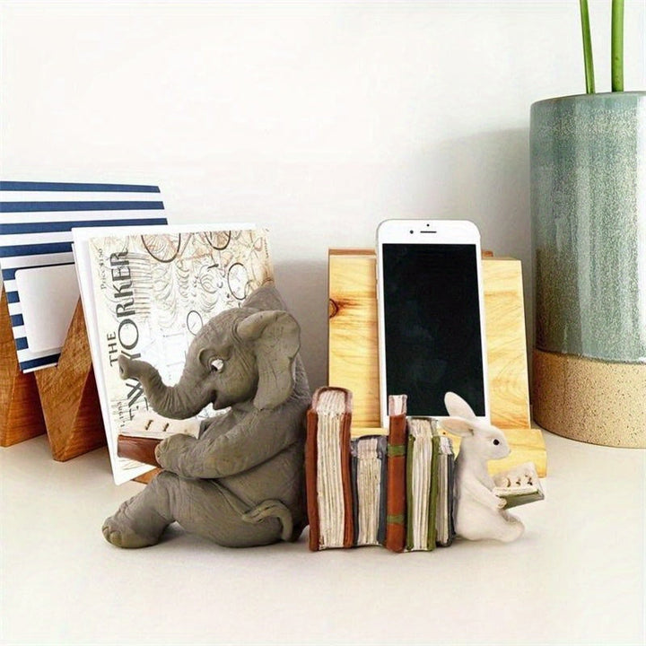 Charming - Playful Elephant and Rabbit Bookends Bowlift