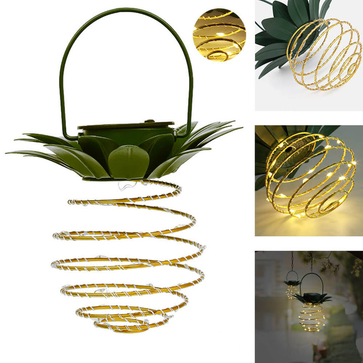 BowLift | Solar Pineapple Iron Lantern LED Copper Wire Outdoor Waterproof Garden Decorative Hanging Lights