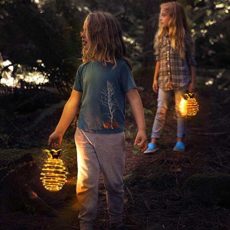 BowLift | Solar Pineapple Iron Lantern LED Copper Wire Outdoor Waterproof Garden Decorative Hanging Lights