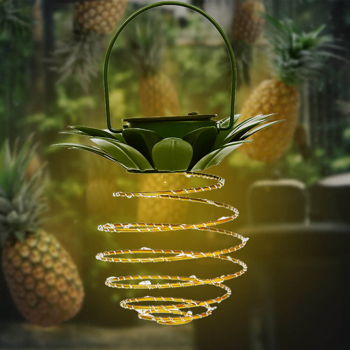 BowLift | Solar Pineapple Iron Lantern LED Copper Wire Outdoor Waterproof Garden Decorative Hanging Lights
