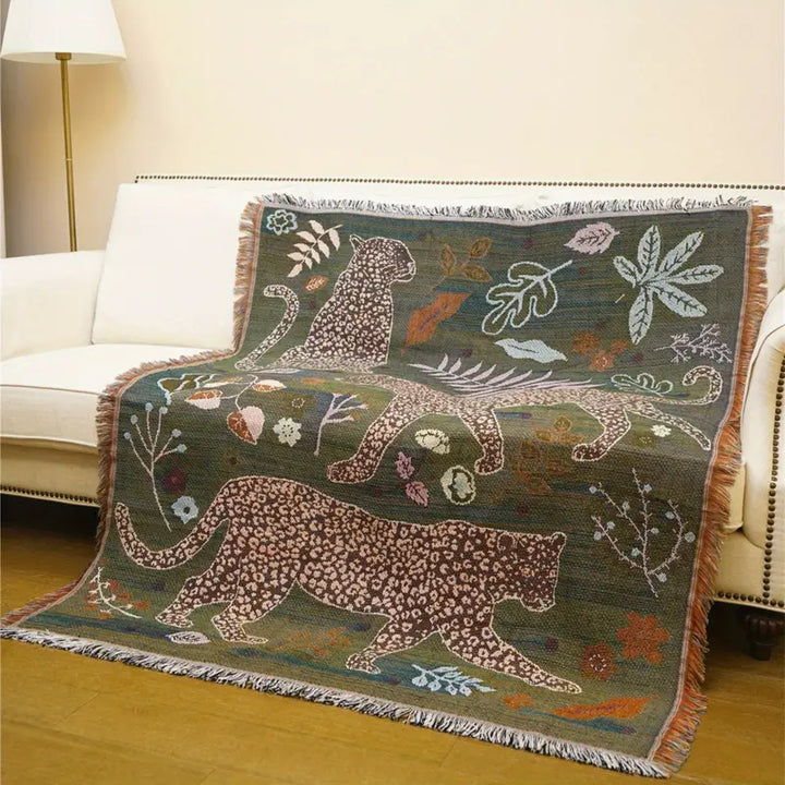 Boho Luxe Tiger Cotton Blanket - Elegance and Comfort For Your Interior Bowlift