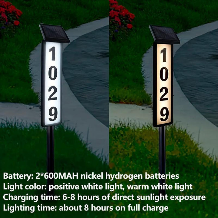 BowLift | Solar-Powered Address Sign with Dual Lighting Modes