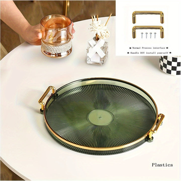 Gilded Elegance – Luxury Serving Tray with Golden Handles Bowlift