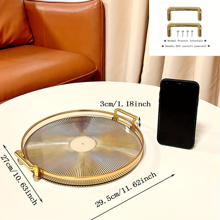 Gilded Elegance – Luxury Serving Tray with Golden Handles Bowlift