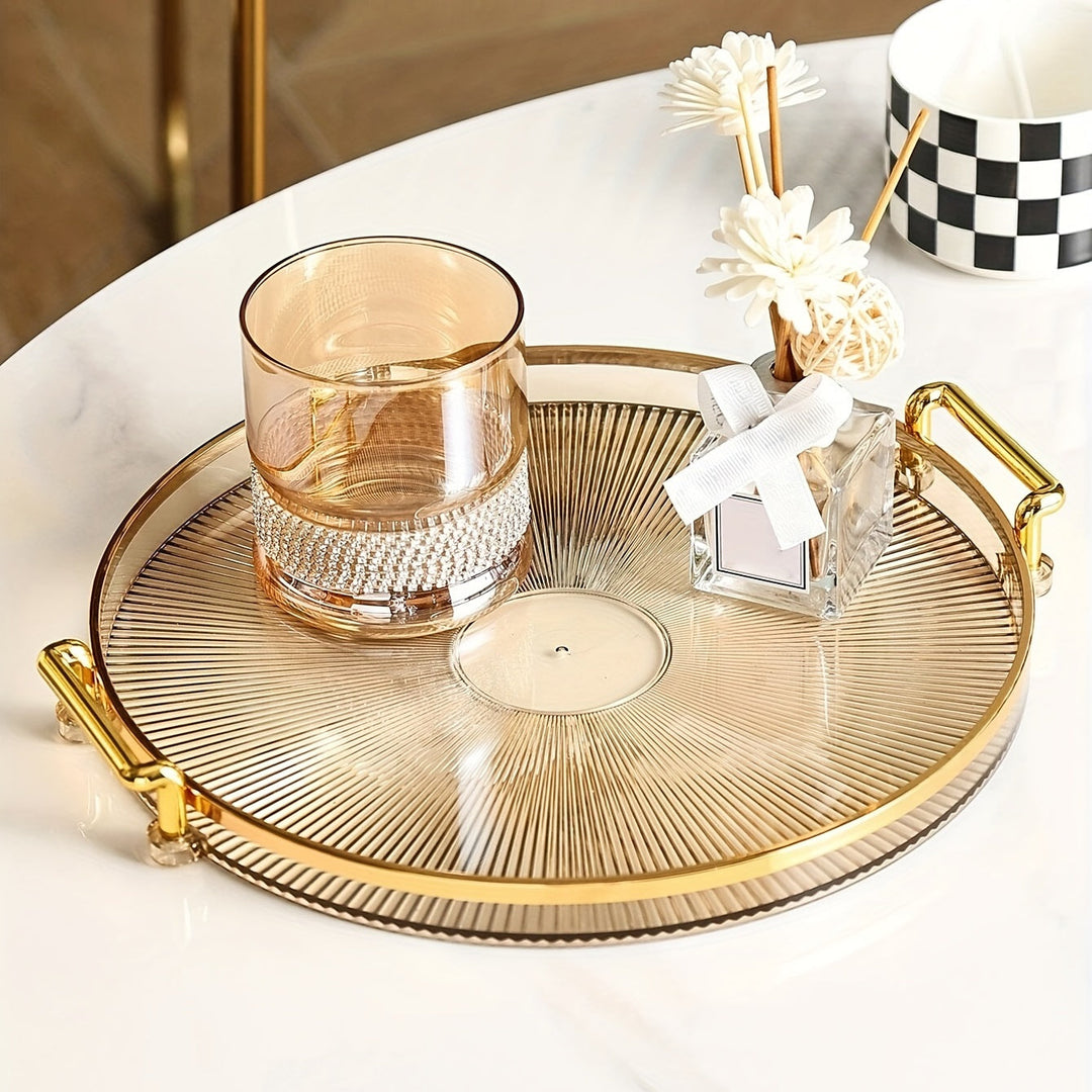Gilded Elegance – Luxury Serving Tray with Golden Handles Bowlift