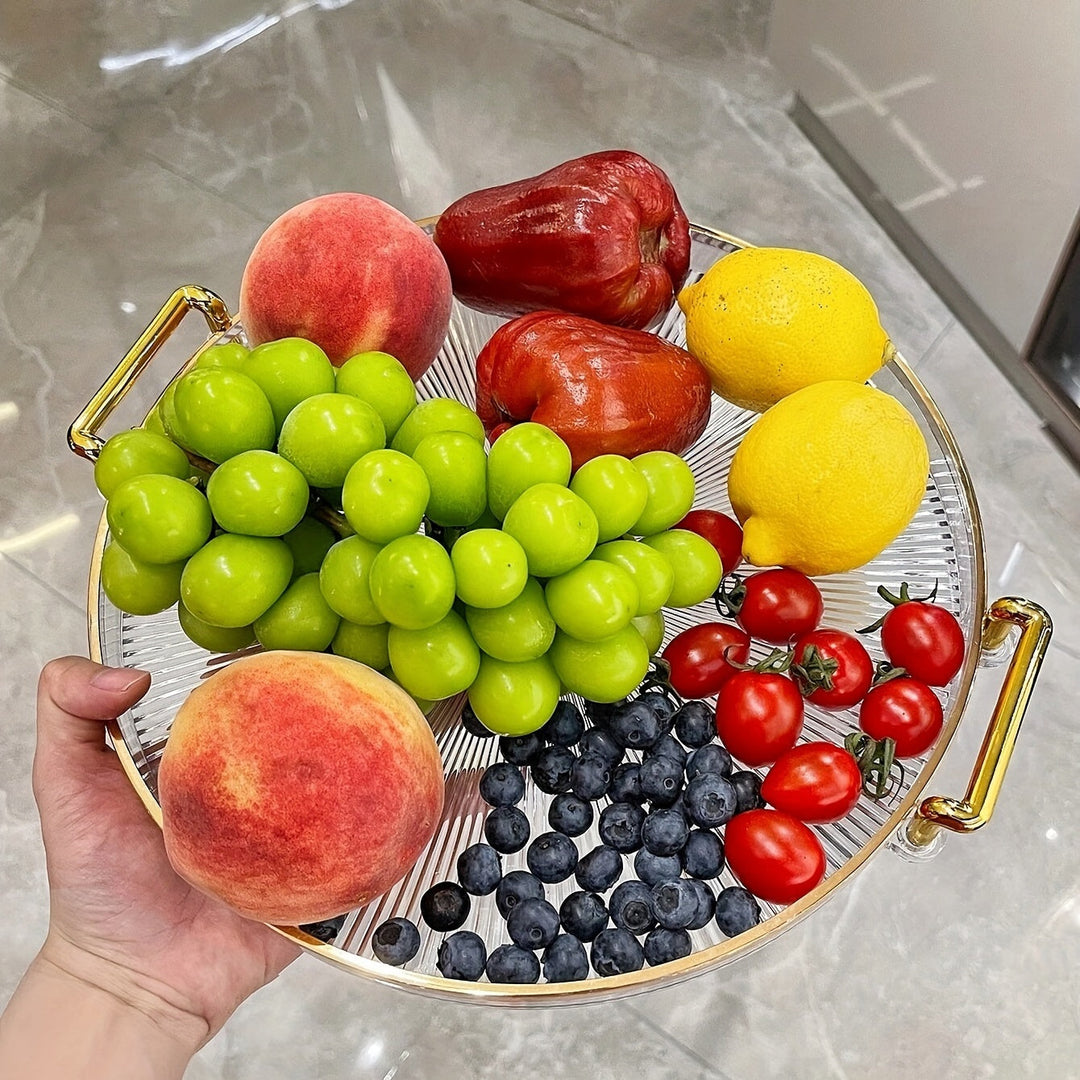 Gilded Elegance – Luxury Serving Tray with Golden Handles Bowlift