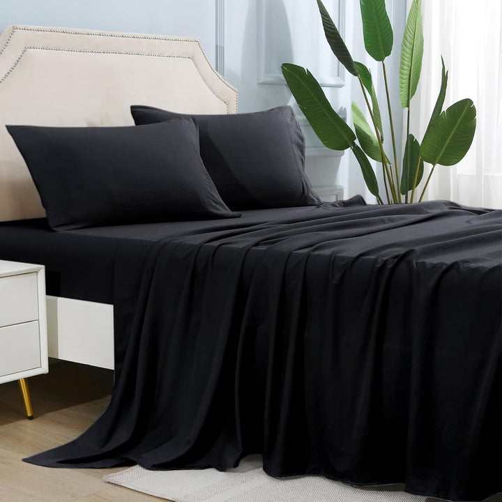 4-Piece Soft Cooling Queen Size Sheets: 14" Deep Pocket, Luxury Hotel-Grade, Shrinkage and Fade Resistant, Easy Care Bed Sheet Set | Bowlift