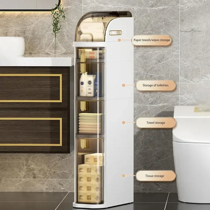 BowLift | BathroomBliss Rolling Cabinet | Space-saving bathroom solution with wheels for easy moving