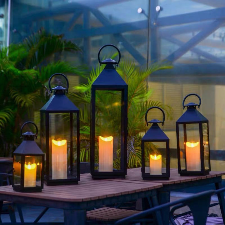 Multi-Size Metal and Glass Lantern Collection Bowlift